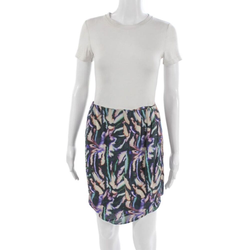 Chloe Stora Women Floral Multicolor Straight Pencil Skirt Polyester Size 38